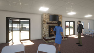 Image-01a-Family-Center-Addition-Interior - 3D Visualization (modeling & animation) for new addition to Family Center and enhancements of recreational pavilion - for The River UPC, Pastor Ron Wofford (prepared by Pastor Doug Joseph at Design8Studio.com)