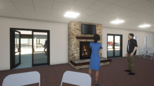 Image-02a-Family-Center-Addition-Interior - 3D Visualization (modeling & animation) for new addition to Family Center and enhancements of recreational pavilion - for The River UPC, Pastor Ron Wofford (prepared by Pastor Doug Joseph at Design8Studio.com)