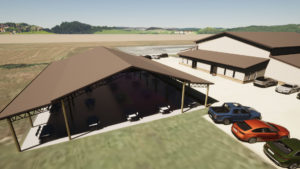 Image-03c-Exterior-Birdseye-View - 3D Visualization (modeling & animation) for new addition to Family Center and enhancements of recreational pavilion - for The River UPC, Pastor Ron Wofford (prepared by Pastor Doug Joseph at Design8Studio.com)